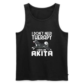 Akita Therapy III - Men's Premium Organic Tank Top - black - Front - Michal (187cm)