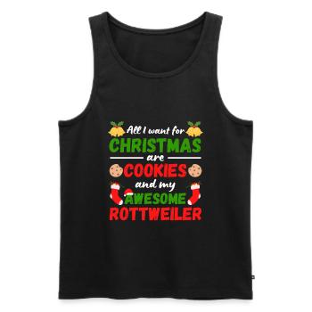 Weihnachten Rottweiler Kekse - Männer Premium Bio Tank Top - Schwarz - Vorne - Michal (187cm)