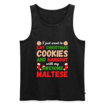 Biscuits maltais de Noël - Débardeur bio Premium Homme - noir - Devant - Michal (187cm)