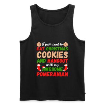 Christmas Dwarf Spitz Cookies - Men's Premium Organic Tank Top - black - Front - AI Model Male 178 light (178cm)