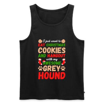 Christmas Greyhound Cookies - Men's Premium Organic Tank Top - black - Front - AI Model Male 178 light (178cm)