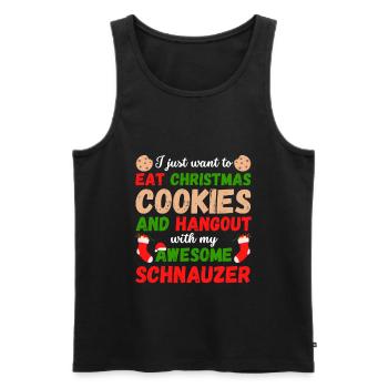 Weihnachten Schnauzer Kekse - Männer Premium Bio Tank Top - Schwarz - Vorne - Michal (187cm)