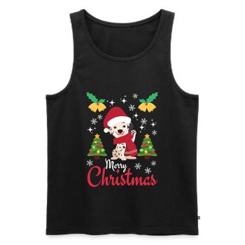 Weihnachten Süßer Dalmatiner Liebhaber Kawaii - Männer Premium Bio Tank Top - Schwarz - Vorne - Michal (187cm)