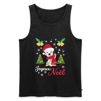 Weihnachten Süßer Dalmatiner Liebhaber Kawaii - Männer Premium Bio Tank Top - Schwarz - Vorne - Michal (187cm)