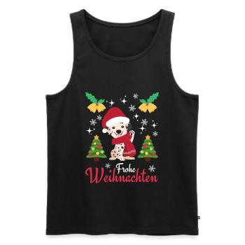 Weihnachten Süßer Dalmatiner Liebhaber Kawaii - Männer Premium Bio Tank Top - Schwarz - Vorne - Michal (187cm)