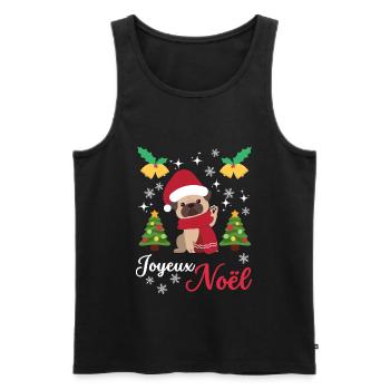 Weihnachten Süßer Mops Liebhaber Kawaii - Männer Premium Bio Tank Top - Schwarz - Vorne - Michal (187cm)