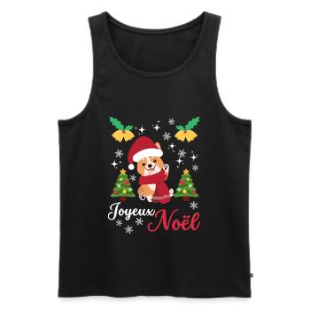 Noël Sweet Welsh Corgi Kawaii - Débardeur bio Premium Homme - noir - Devant - Michal (187cm)