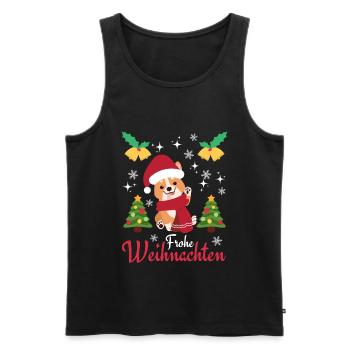 Noël Sweet Welsh Corgi Kawaii - Débardeur bio Premium Homme - noir - Devant - Michal (187cm)