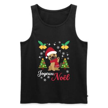 Noël Doux Berger Allemand Kawaii - Débardeur bio Premium Homme - noir - Devant - Michal (187cm)