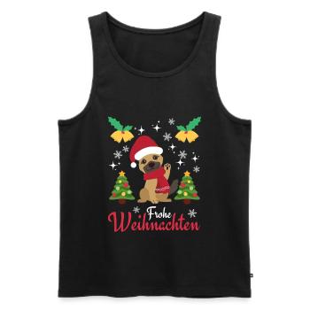 Noël Doux Berger Allemand Kawaii - Débardeur bio Premium Homme - noir - Devant - Michal (187cm)