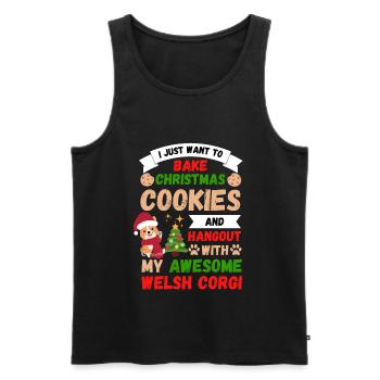 Noël Sweet Welsh Corgi Kawaii - Débardeur bio Premium Homme - noir - Devant - Michal (187cm)
