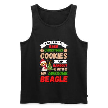 Christmas Sweet Beagle Kawaii - Men's Premium Organic Tank Top - black - Front - Michal (187cm)