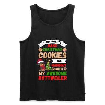 Christmas Sweet Rottweiler Lover Kawaii - Men's Premium Organic Tank Top - black - Front - Michal (187cm)