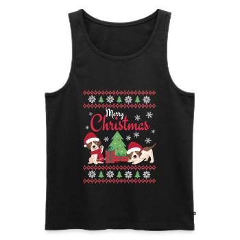 Christmas Sweet English Pointer Lover Kawaii - Men's Premium Organic Tank Top - black - Front - AI Model Male 178 light (178cm)