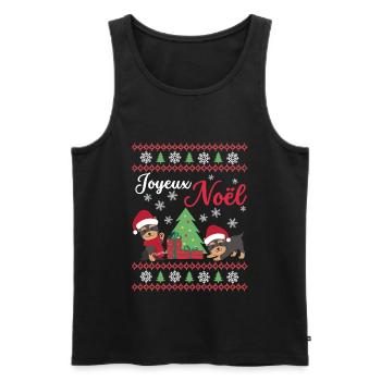 Weihnachten Süßer Yorkshire Terrier Kawaii - Männer Premium Bio Tank Top - Schwarz - Vorne - Michal (187cm)
