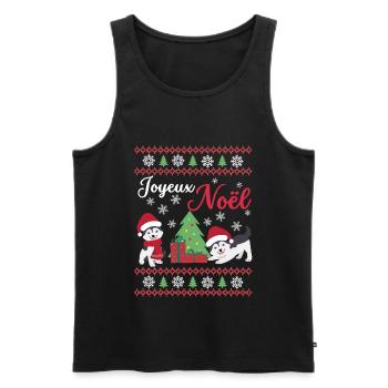 Weihnachten Süßer Husky Liebhaber Kawaii - Männer Premium Bio Tank Top - Schwarz - Vorne - Michal (187cm)