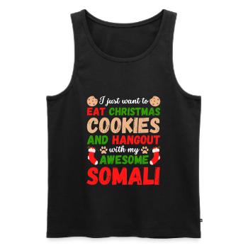Weihnachten Somali Katze Kekse - Männer Premium Bio Tank Top - Schwarz - Vorne - AI Model Male 178 light (178cm)