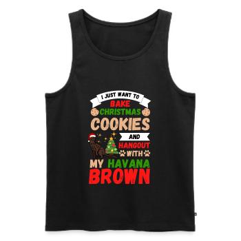 Weihnachten Havana katze Kekse backen mit Katze - Männer Premium Bio Tank Top - Schwarz - Vorne - Michal (187cm)