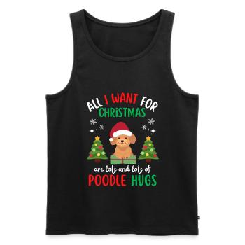 Joyeux Noël Caniche doux Kawaii - Débardeur bio Premium Homme - noir - Devant - Michal (187cm)