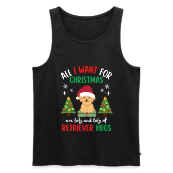 Noël Sweet Golden Retriever Kawaii - Débardeur bio Premium Homme - noir - Devant - Michal (187cm)