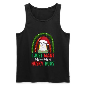 Weihnachten Süßer Husky Liebhaber Kawaii - Männer Premium Bio Tank Top - Schwarz - Vorne - Michal (187cm)