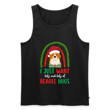 Christmas Cute Beagle Kawaii - Men's Premium Organic Tank Top - black - Front - Michal (187cm)