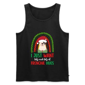 Noël mignon bouledogue français Kawaii - Débardeur bio Premium Homme - noir - Devant - Michal (187cm)