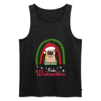 Weihnachten Süßer Mops Liebhaber Kawaii - Männer Premium Bio Tank Top - Schwarz - Vorne - Michal (187cm)