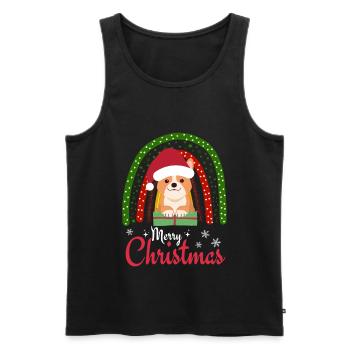 Noël Sweet Welsh Corgi Kawaii - Débardeur bio Premium Homme - noir - Devant - Michal (187cm)
