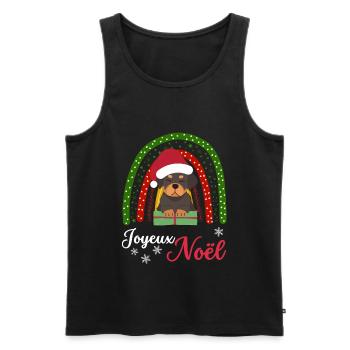 Christmas Sweet Rottweiler Lover Kawaii - Men's Premium Organic Tank Top - black - Front - Michal (187cm)