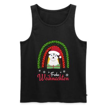 Weihnachten Süßer Husky Liebhaber Kawaii - Männer Premium Bio Tank Top - Schwarz - Vorne - Michal (187cm)