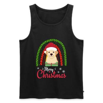 Noël mignon Labrador Retriever Kawaii - Débardeur bio Premium Homme - noir - Devant - AI Model Male 178 light (178cm)