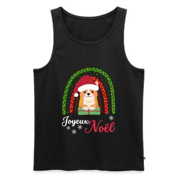 Noël Sweet Welsh Corgi Kawaii - Débardeur bio Premium Homme - noir - Devant - Michal (187cm)