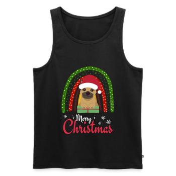 Noël Doux Berger Allemand Kawaii - Débardeur bio Premium Homme - noir - Devant - Michal (187cm)