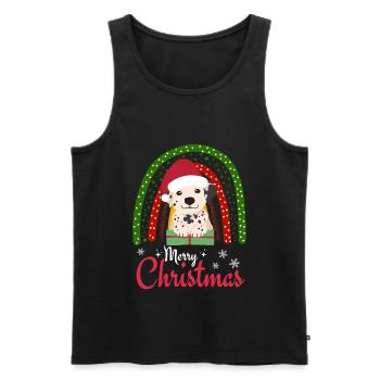 Weihnachten Süßer Dalmatiner Liebhaber Kawaii - Männer Premium Bio Tank Top - Schwarz - Vorne - Michal (187cm)