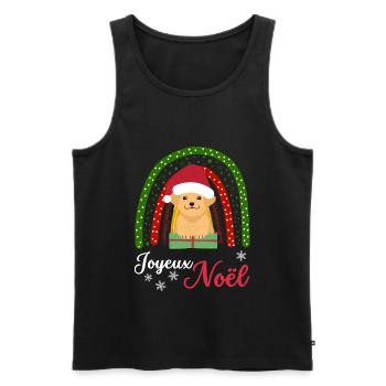 Weihnachten Süßer Golden Retriever Kawaii - Männer Premium Bio Tank Top - Schwarz - Vorne - Michal (187cm)