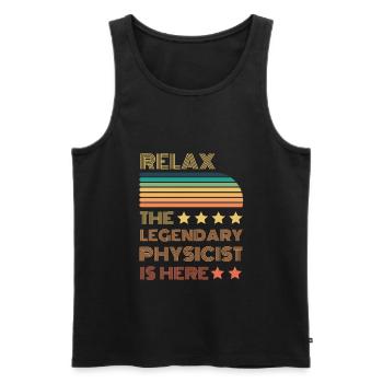 Relax the Legendary Physicist is retro here - Men's Premium Organic Tank Top - black - Front - AI Model Male 178 light (178cm)