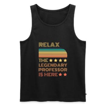Relax the Legendary Professor is retro here - Men's Premium Organic Tank Top - black - Front - Michal (187cm)