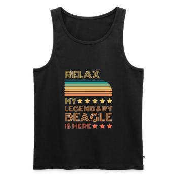 Relax my legendary Beagle is here Retro - Men's Premium Organic Tank Top - black - Front - Michal (187cm)