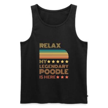 Relax my legendary Poodle is here Retro - Men's Premium Organic Tank Top - black - Front - Michal (187cm)