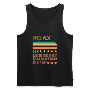 Relax my legendary Dalmatian is here Retro - Men's Premium Organic Tank Top - black - Front - Michal (187cm)