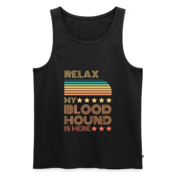 Relax my legendary Bloodhound is here Retro - Men's Premium Organic Tank Top - black - Front - Michal (187cm)