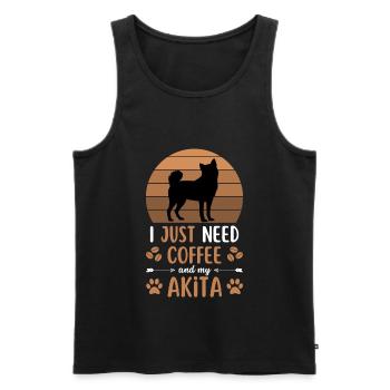 Akita Café Rétro - Débardeur bio Premium Homme - noir - Devant - Michal (187cm)