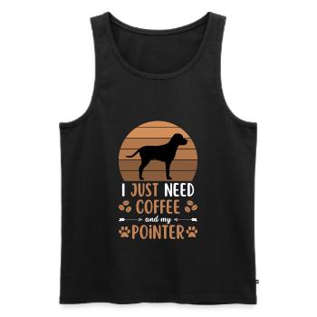 Deutsch Pointer Coffee Retro Dog Cafe - Men's Premium Organic Tank Top - black - Front - AI Model Male 178 light (178cm)