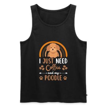 Caniche doux Café Chien Café kawaii - Débardeur bio Premium Homme - noir - Devant - Michal (187cm)