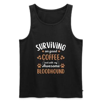 Bloodhound Coffee Dog Cafe - Débardeur bio Premium Homme - noir - Devant - AI Model Male 178 light (178cm)