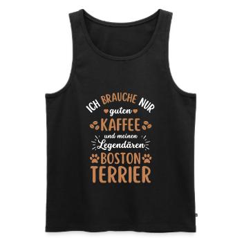 Boston Terrier Kaffee Hund Cafe - Männer Premium Bio Tank Top - Schwarz - Vorne - Michal (187cm)