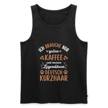 Deutsch Kurzhaar Kaffee Hund Cafe - Männer Premium Bio Tank Top - Schwarz - Vorne - Michal (187cm)