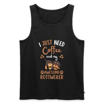 Sweet Rottweiler Café Chien Café kawaii - Débardeur bio Premium Homme - noir - Devant - Michal (187cm)