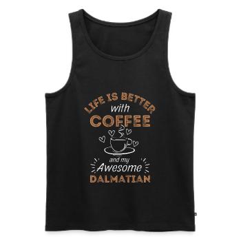 Café dalmate Café Pour chiens - Débardeur bio Premium Homme - noir - Devant - Michal (187cm)